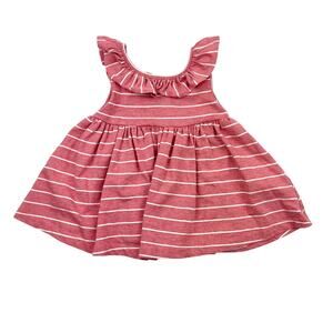 Vignette Pink Striped Ruffle Dress